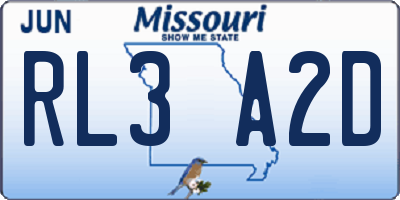 MO license plate RL3A2D