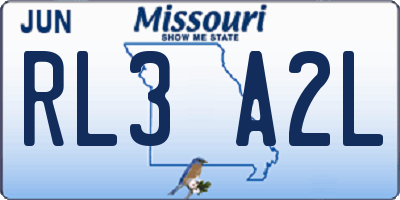 MO license plate RL3A2L