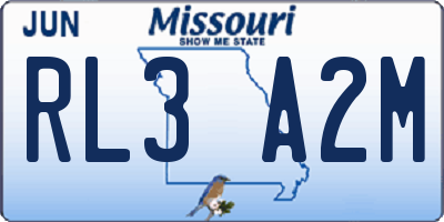 MO license plate RL3A2M