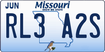 MO license plate RL3A2S
