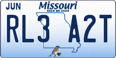 MO license plate RL3A2T