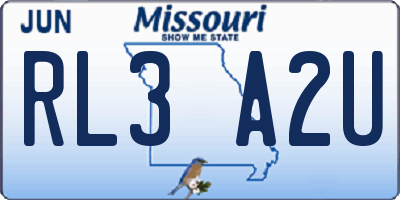 MO license plate RL3A2U