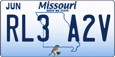 MO license plate RL3A2V
