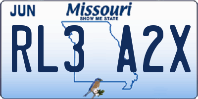 MO license plate RL3A2X