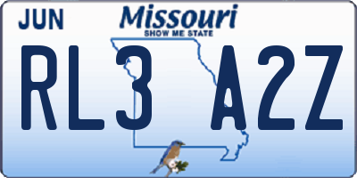 MO license plate RL3A2Z