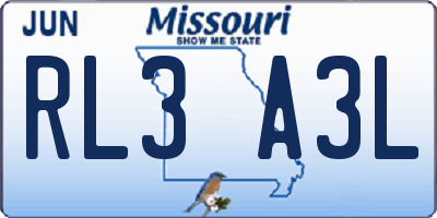 MO license plate RL3A3L