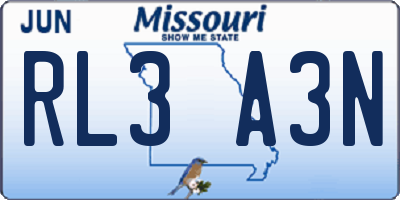 MO license plate RL3A3N