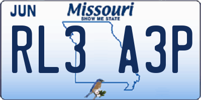 MO license plate RL3A3P