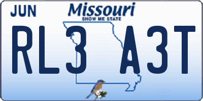 MO license plate RL3A3T