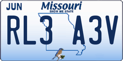 MO license plate RL3A3V