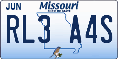 MO license plate RL3A4S