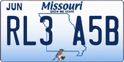MO license plate RL3A5B