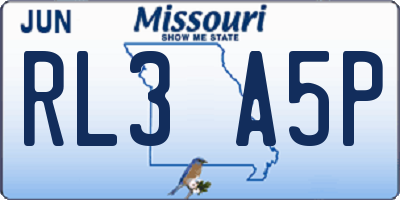 MO license plate RL3A5P