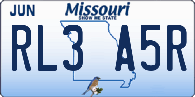 MO license plate RL3A5R