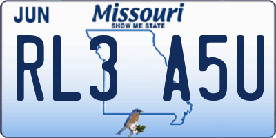 MO license plate RL3A5U