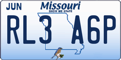 MO license plate RL3A6P