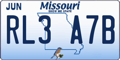 MO license plate RL3A7B