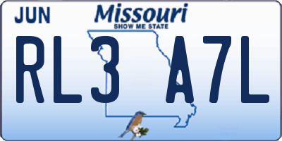 MO license plate RL3A7L