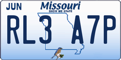 MO license plate RL3A7P