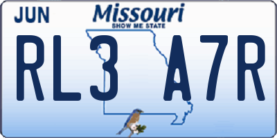 MO license plate RL3A7R