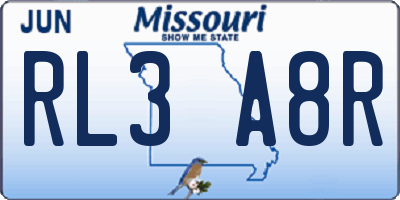 MO license plate RL3A8R