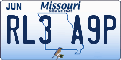 MO license plate RL3A9P
