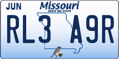 MO license plate RL3A9R