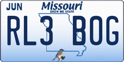 MO license plate RL3B0G