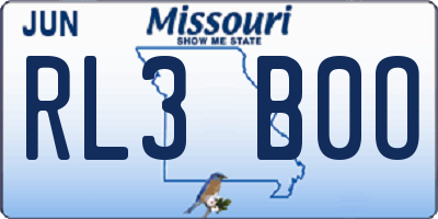 MO license plate RL3B0O