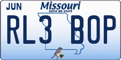MO license plate RL3B0P