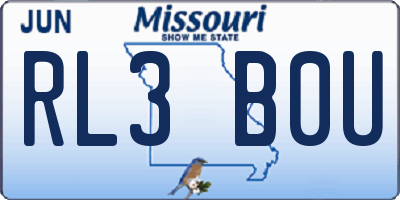 MO license plate RL3B0U
