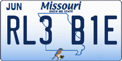 MO license plate RL3B1E