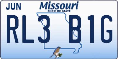 MO license plate RL3B1G