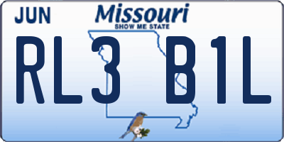 MO license plate RL3B1L