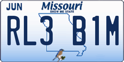 MO license plate RL3B1M