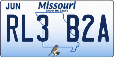 MO license plate RL3B2A