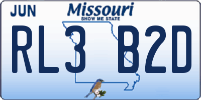 MO license plate RL3B2D