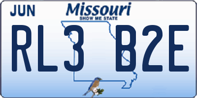 MO license plate RL3B2E