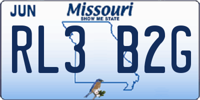 MO license plate RL3B2G