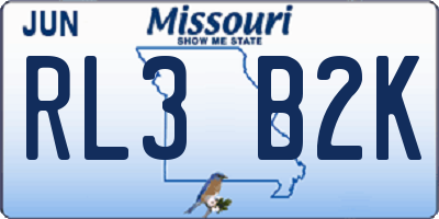 MO license plate RL3B2K