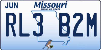 MO license plate RL3B2M