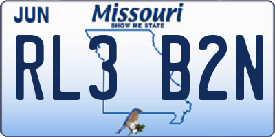 MO license plate RL3B2N
