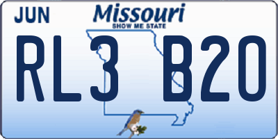 MO license plate RL3B2O