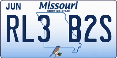 MO license plate RL3B2S