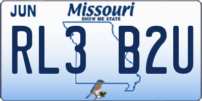 MO license plate RL3B2U