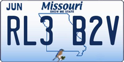 MO license plate RL3B2V