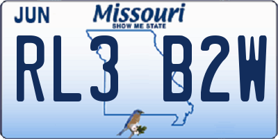 MO license plate RL3B2W
