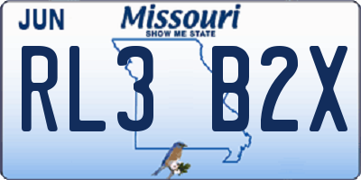 MO license plate RL3B2X