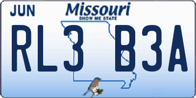 MO license plate RL3B3A