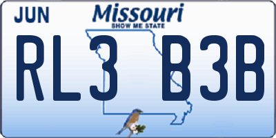 MO license plate RL3B3B